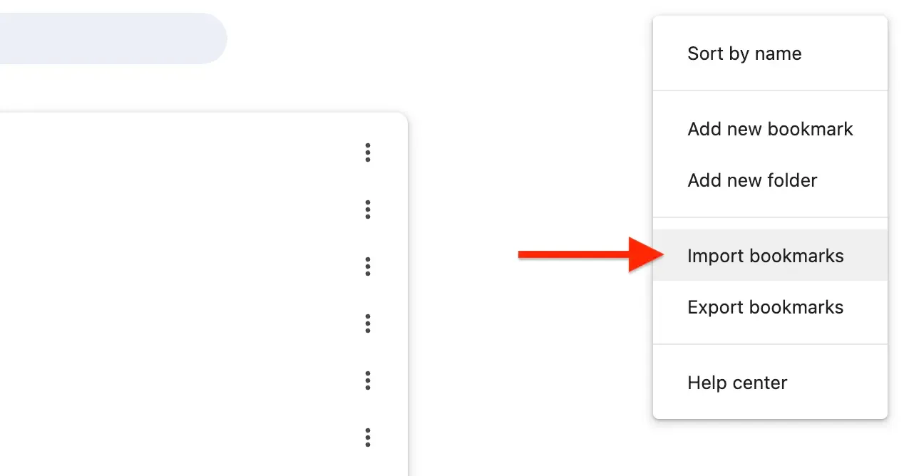 Alternative method - Step 2: Click 'Import Bookmarks'
